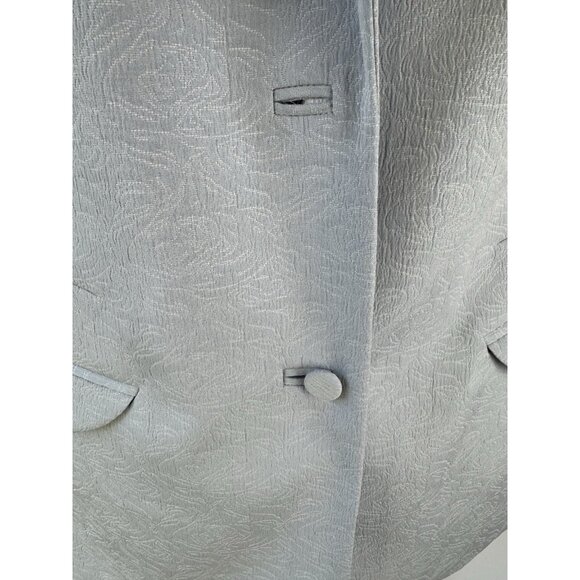 Liz Claiborne Suit 16 Jacket Skirt 2 pc Set Blue Tint Jacquard NEW READ - Picture 7 of 12